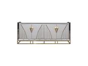 Como White Console Table Gold Accents - Mandiinteriors