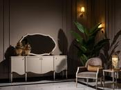 Monaco Cream Console – Scalloped Elegance &amp; Gold Tips