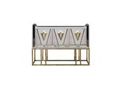 Como Silver Dresser with Gold Base &amp; Accent - Mandiinteriors image