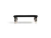 Monaco Black Coffee Table with Gold Accents - Mandiinteriors