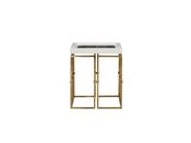 Como White Side Table with Gold Frame - Mandiinteriors