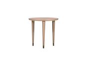 Porto Brown Side Table with Metallic Accent - Mandiinteriors