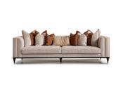 Nevada Beige 4 Seater Sofa with Gold Accents | M&amp;I