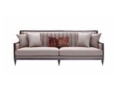 Venedik Blush 4 Seater Sofa with Walnut Frame | M&amp;I image