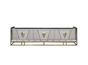 Como White TV Unit – Diamond Gold Accent Style image