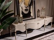 Monaco Cream TV Unit with Gold Accents - Mandiinteriors