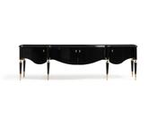 Monaco Black TV Unit with Gold Accents - Mandiinteriors image