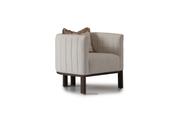 Montana Off-White Armchair with Brown Frame