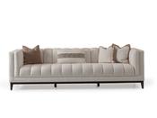 Montana Off-White 4 Seater Sofa with Brown Frame | M&amp;I image