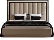 Senato Bedstead – Ribbed Headboard, Dark Frame Style