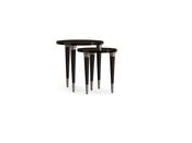 Senato Nesting Table Brown Top Bronze Tips - Mandiinteriors