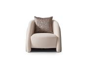 Leora Cream Armchair with Leopard Pillow | Mandiinteriors image