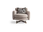 Milano Cream Armchair with Zebra Pillow | Mandiinteriors