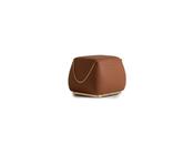 Nevada Pouf – Medium Brown Quilted Leather Charm