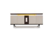 Galante Beige &amp; Brown Ribbed Console - Mandiinteriors