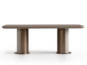 Harmony Beige Dining Table with Gold Finish - Mandiinteriors