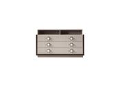 Galante Ribbed Beige &amp; Brown Dresser - Mandiinteriors