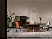 Nevada Ebony Dining Set with Gold Accents - Mandiinteriors