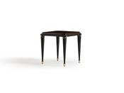 Nevada Walnut Side Table with Gold Accent - Mandiinteriors