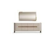 Milano Cream Console &amp; Mirror Gold Accents - Mandiinteriors
