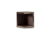 Montana Brown Side Table Metallic Accents - Mandiinteriors