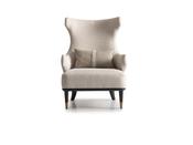 Ecrue Cream Armchair Black and Gold Legs - Mandiinteriors