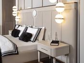 Ecrue Nightstand Ribbed Drawer &amp; Gold Legs - Mandiinteriors