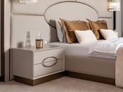 Casto Cream Nightstand with Gold Base - Mandiinteriors