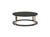Braga Black Middle Table with Gold Accents | Mandiinteriors image
