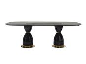 Braga Dining Table – Black Marble &amp; Gold Elegance