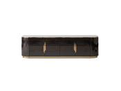 Parma TV Unit Marble Top Dark Gold Accents - Mandiinteriors image