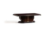 Nevada Walnut Table – Faceted Base &amp; Bronze Trim