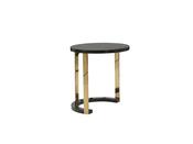 Braga Black Side Table Round Top with Gold Frame image