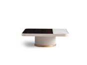 Casto Coffee Table – Ribbed Base, Dark &amp; Cream Top image