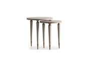 Ecrue Nesting Table – Matte Finish &amp; Gold Elegance