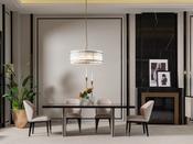 Casto Dining Set Brown Frame Gold Accent - Mandiinteriors