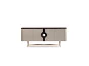 Ecrue Cream &amp; Brown Console Gold Base - Mandiinteriors