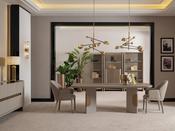 Milano Cream Dining Set with Gold Accent - M&amp;I Interiors