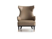Ecrue Luxury Tan Armchair with Gold Legs | Mandiinteriors