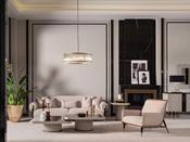 Casto Living Room Set Fabric Gold Accent - M&amp;I Interiors