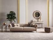 Harmony Chester Living Room Set Gold Accent