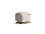 Casto Pouf – Quilted Fabric with Gold Base Charm