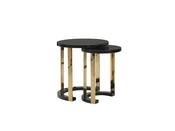 Braga Black Nesting Tables with Gold Accent - Mandiinteriors image
