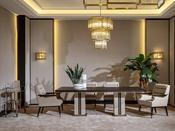 Galante Beige Dining Set Fabric Chairs - Mandiinteriors