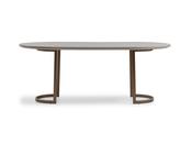 Lyon Cream Oval Dining Table Gold Base - Mandiinteriors