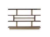 Montana Brown Shelf – Staggered Design, Gold Frame