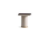 Casto Cream &amp; Brown Side Table – Gold Accent Charm image