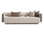 Ricamo Beige 4-Seater Sofa with Metallic Legs | M&amp;I image