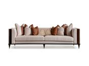 Nevada Cream 3 Seater Sofa with Studded Arms | M&amp;I