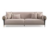 Casto 4-Seater Sofa Black &amp; Gold Legs | Mandiinteriors